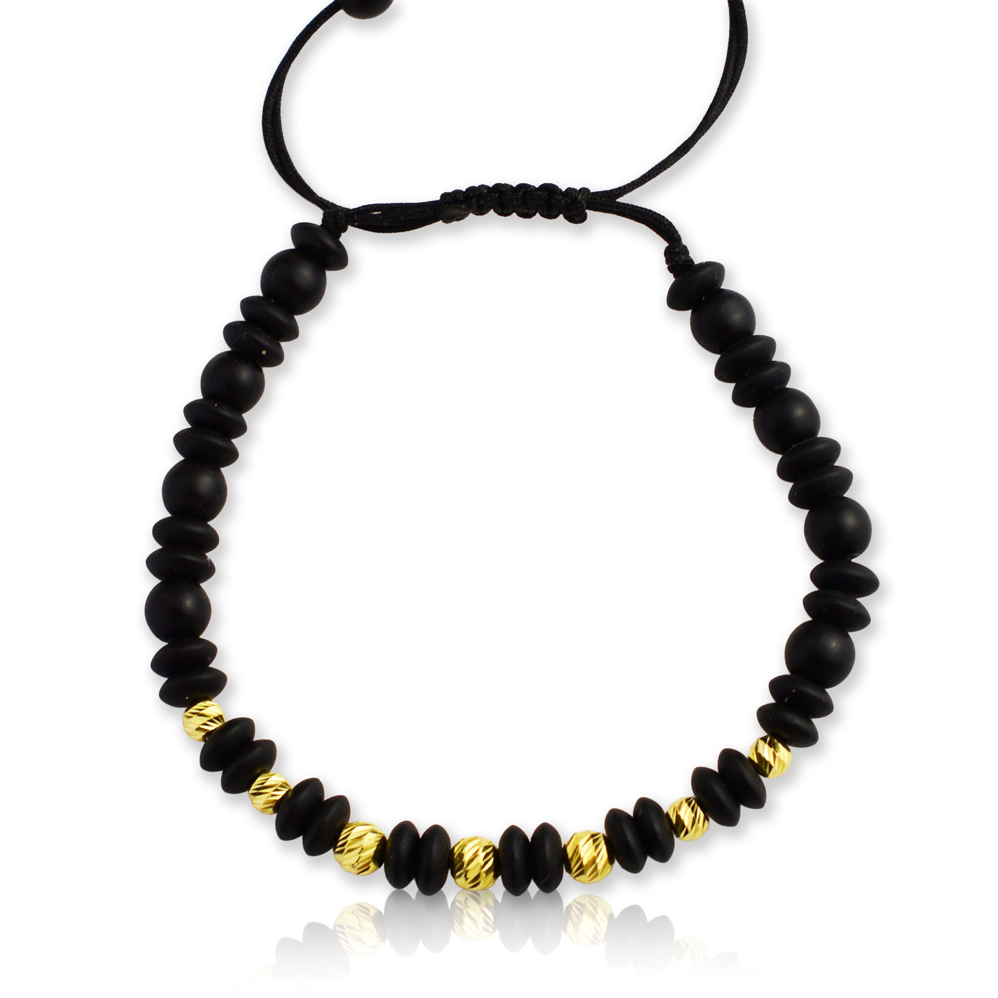 Злато на конец с матиран оникс