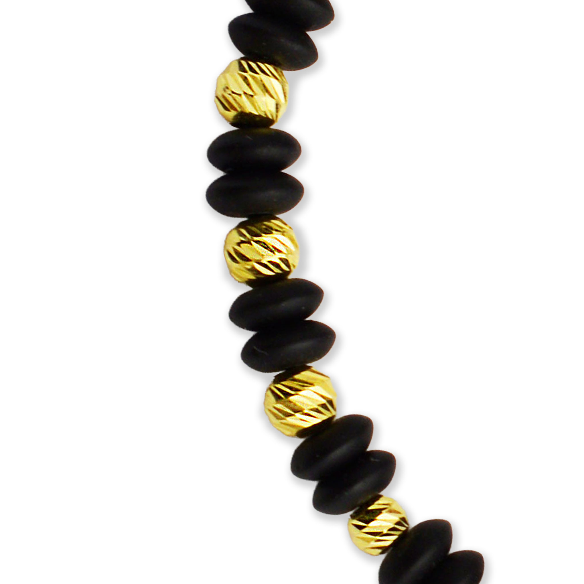 Злато на конец с матиран оникс