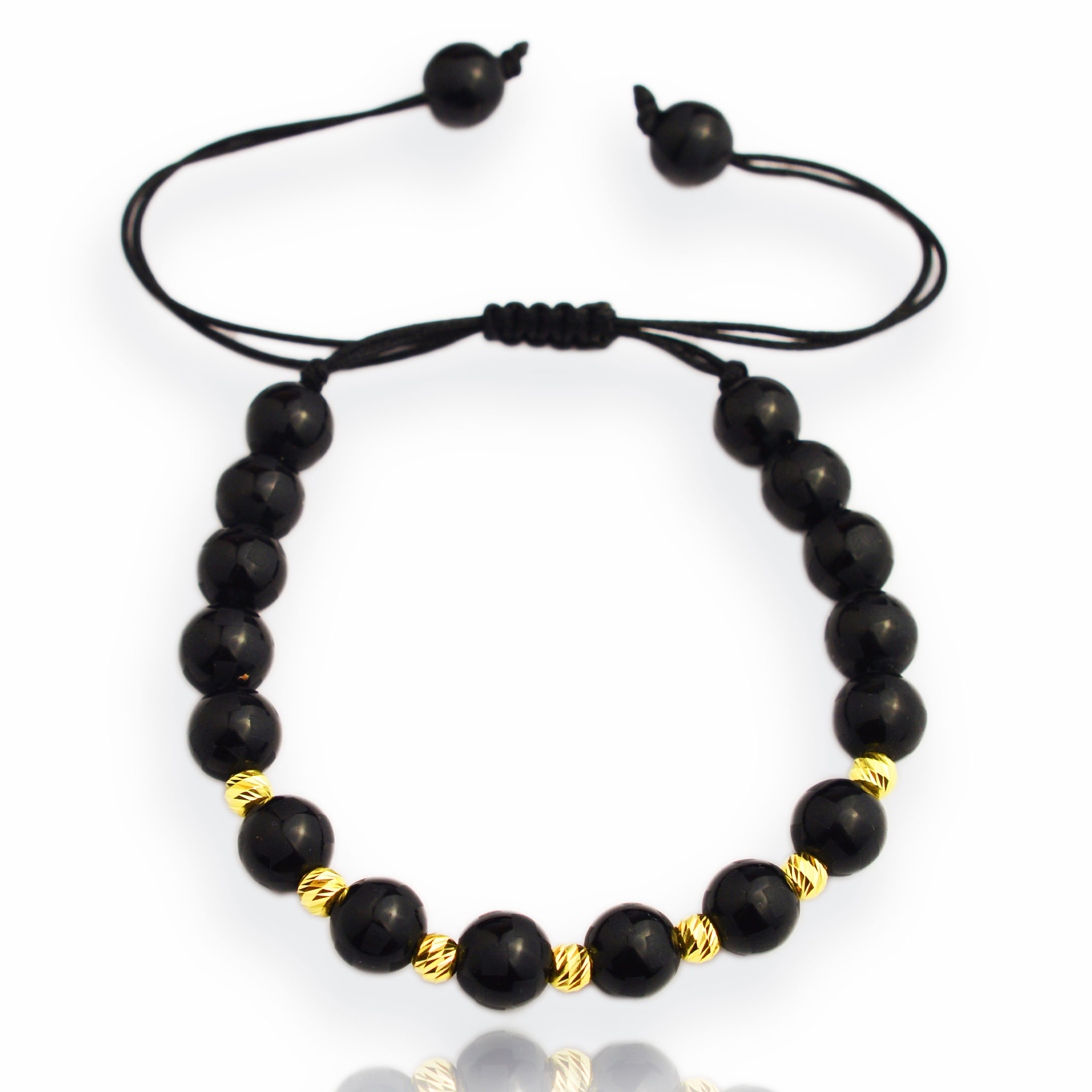 Злато на конец с оникс (8мм)