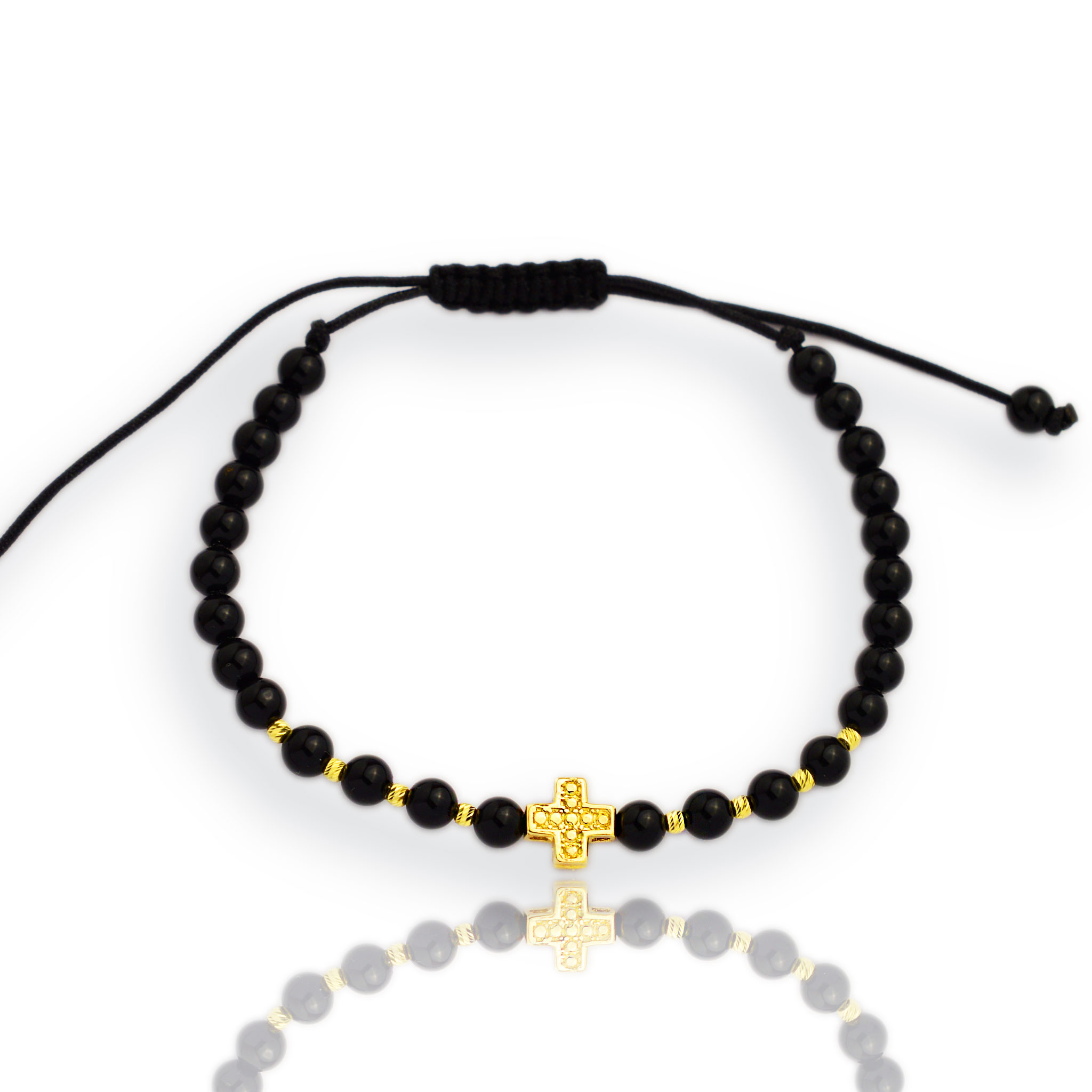 Злато на конец с оникс и кръст 