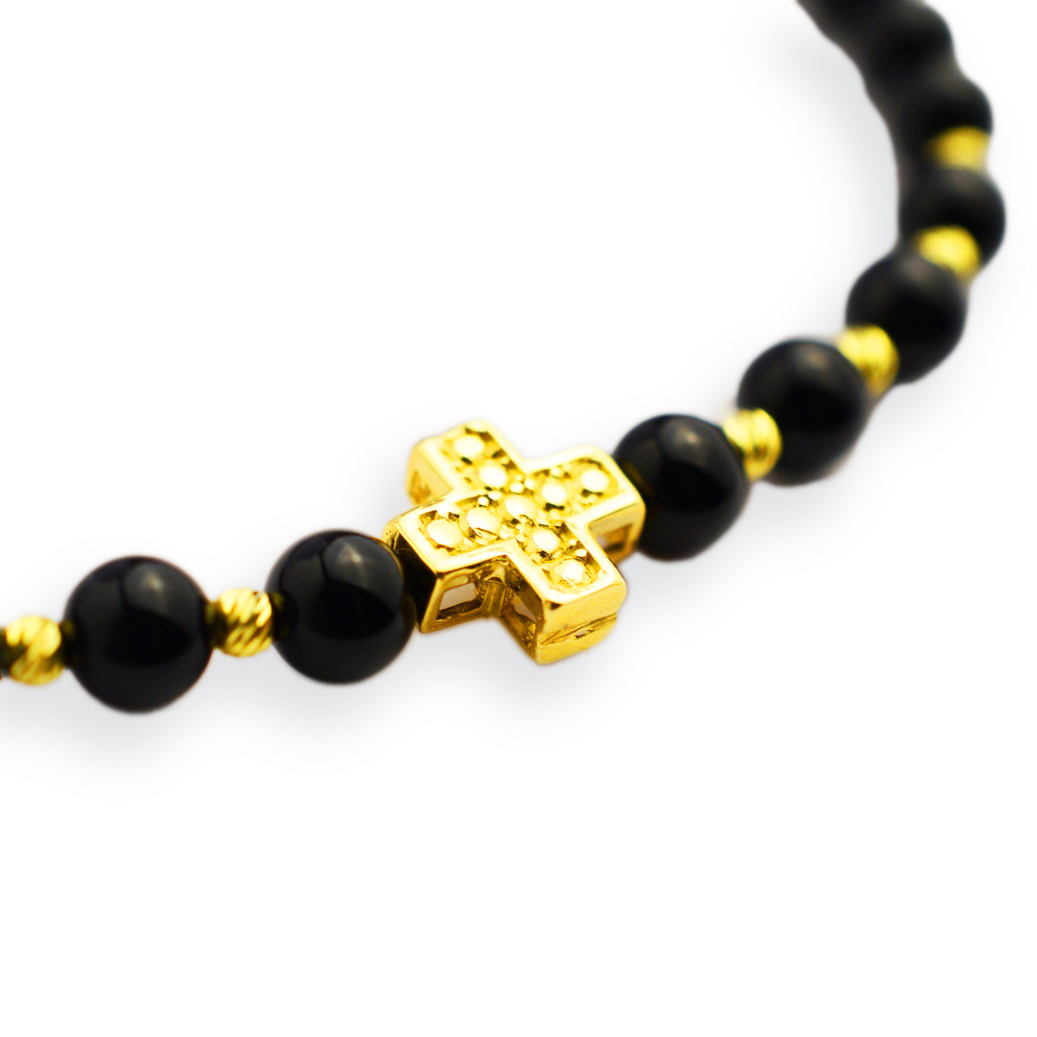 Злато на конец с оникс и кръст 