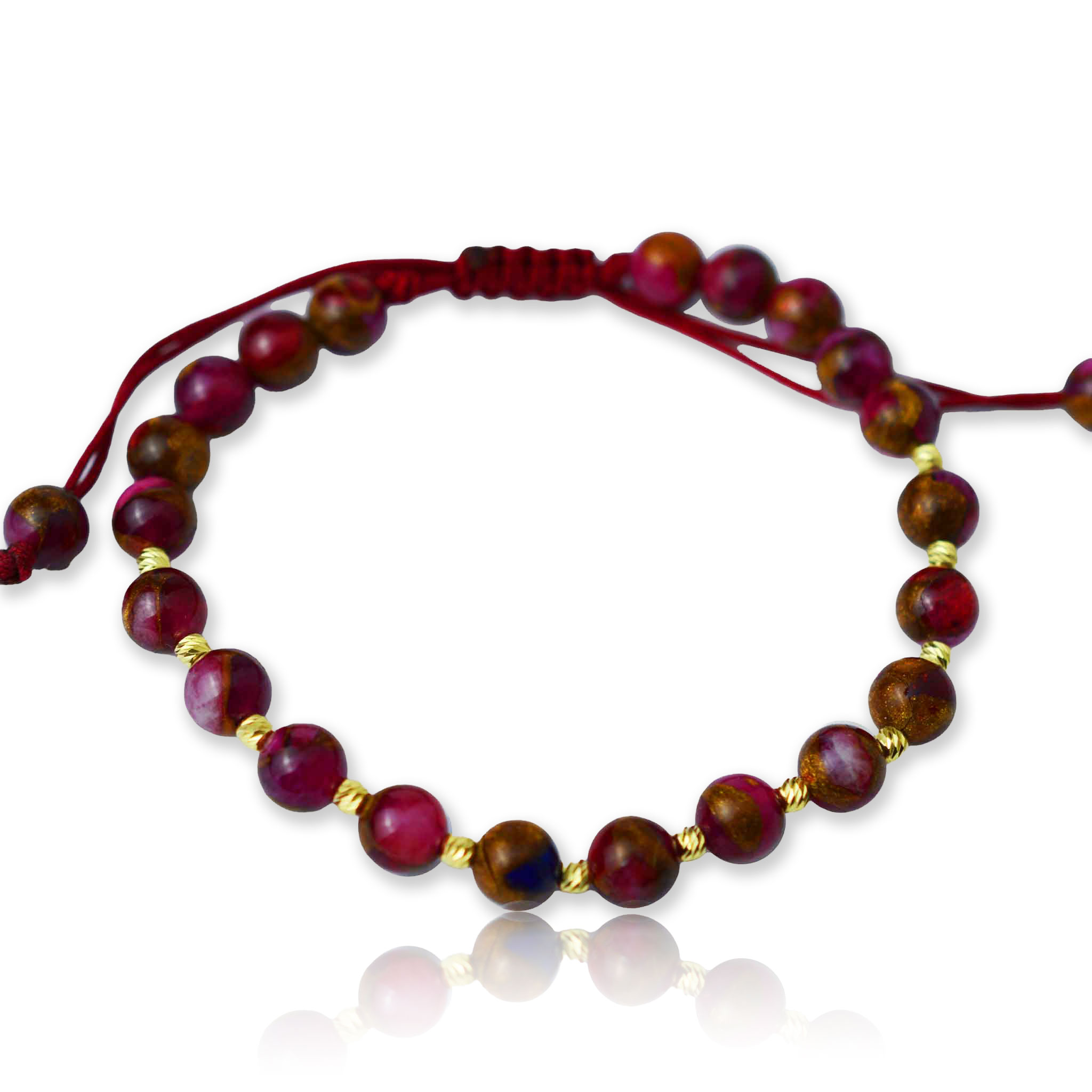 Злато на черен конец с ахат