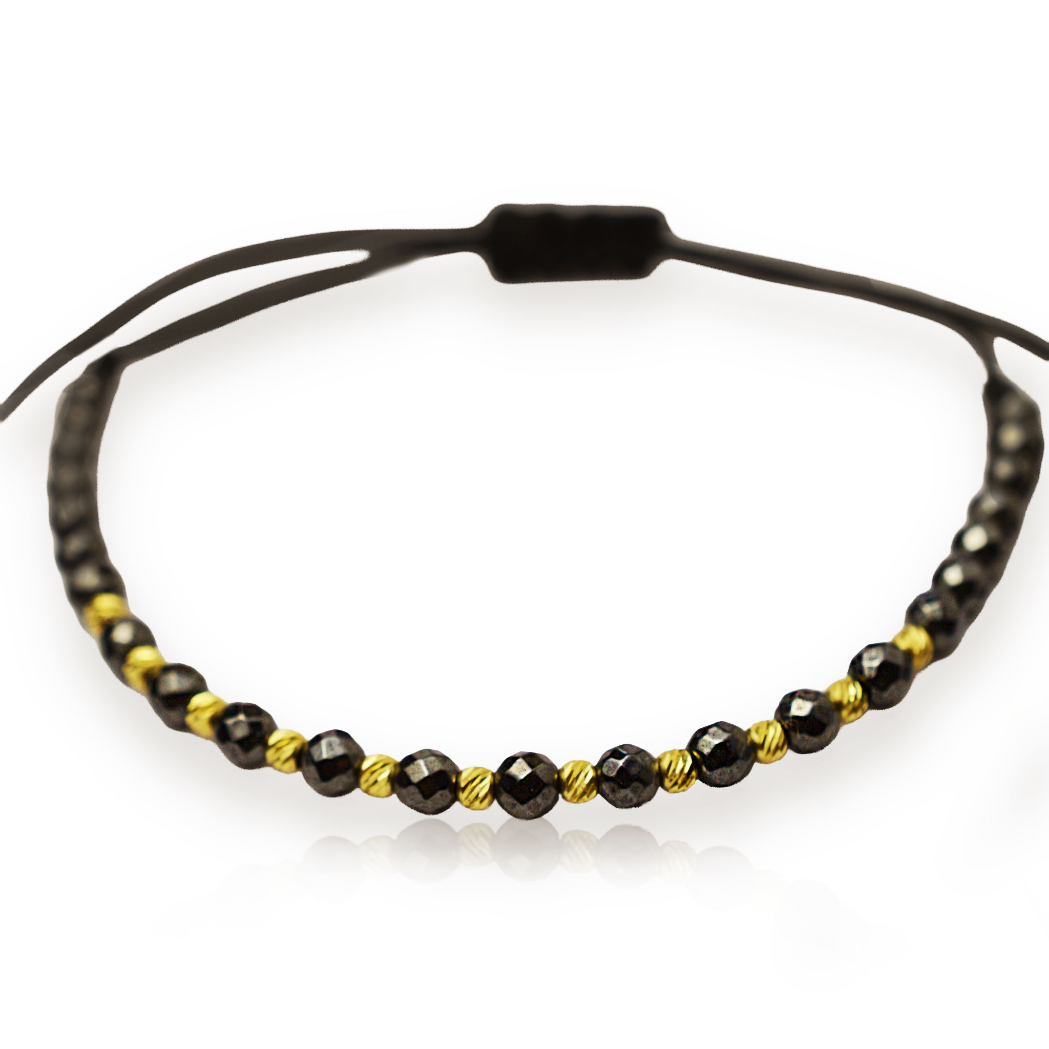 Злато на черен конец с хематит