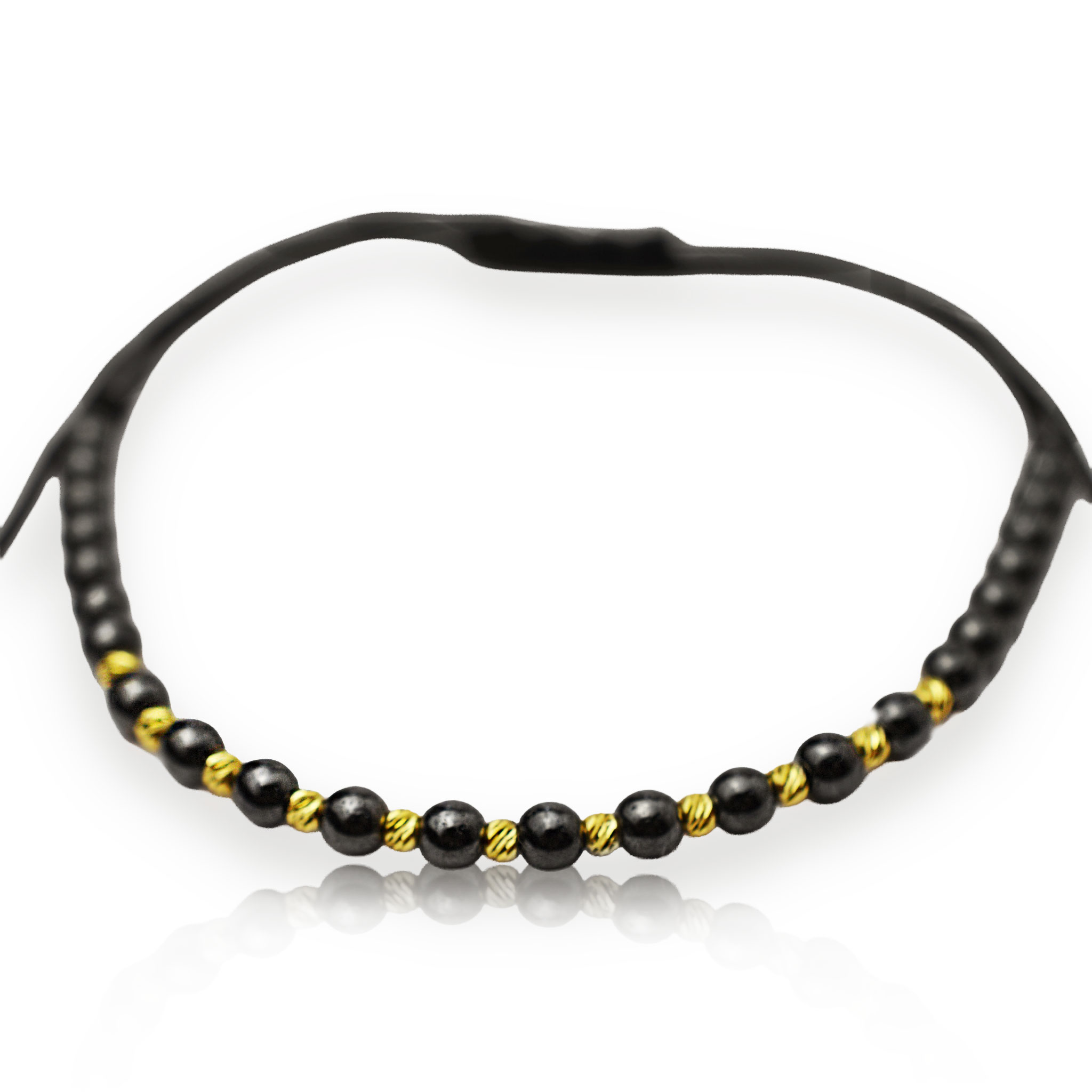 Злато на черен конец с хематит