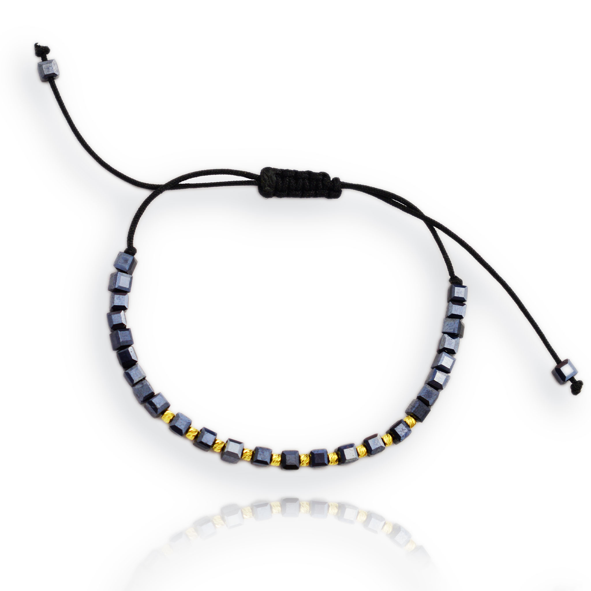 Злато на конец със син кристал