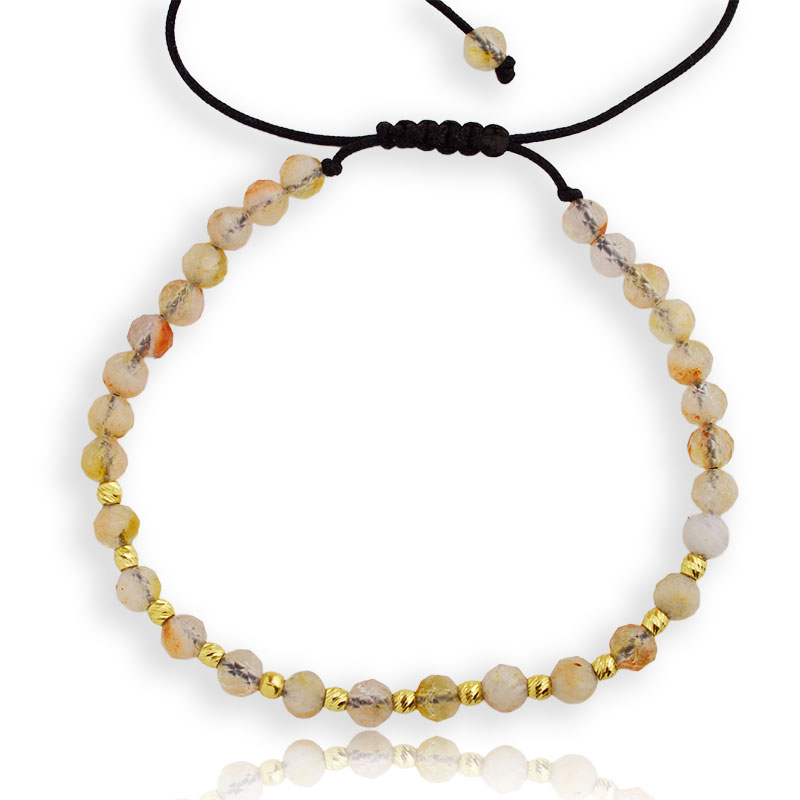 Злато на конец със слънчев камък