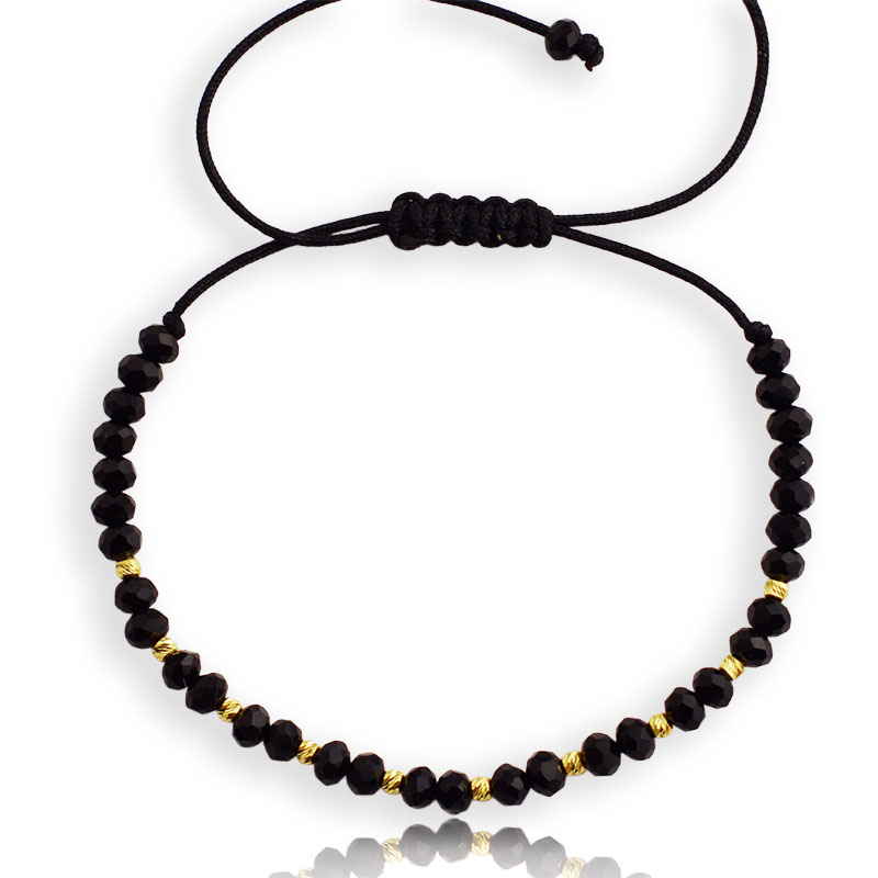 Злато на конец с оникс (2mm)