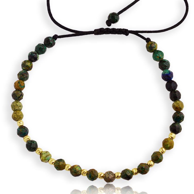 Златно на конец с африкански тюркоаз