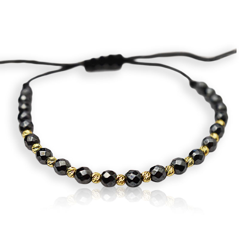 Злато на черен конец с хематит