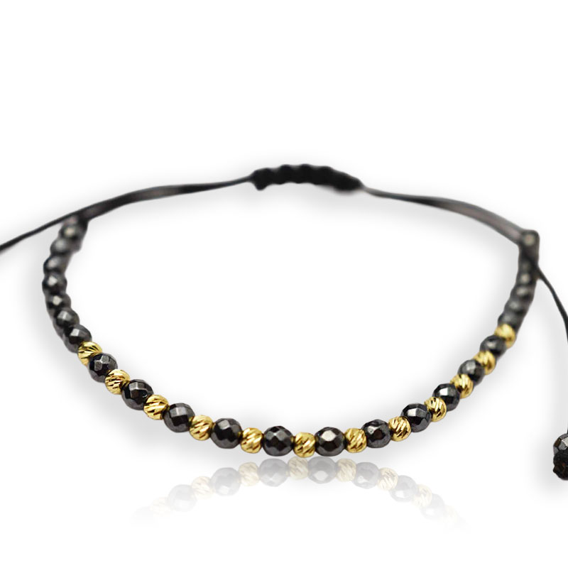 Злато на черен конец с хематит