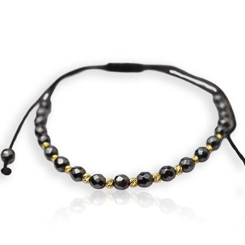 Злато на черен конец с хематит