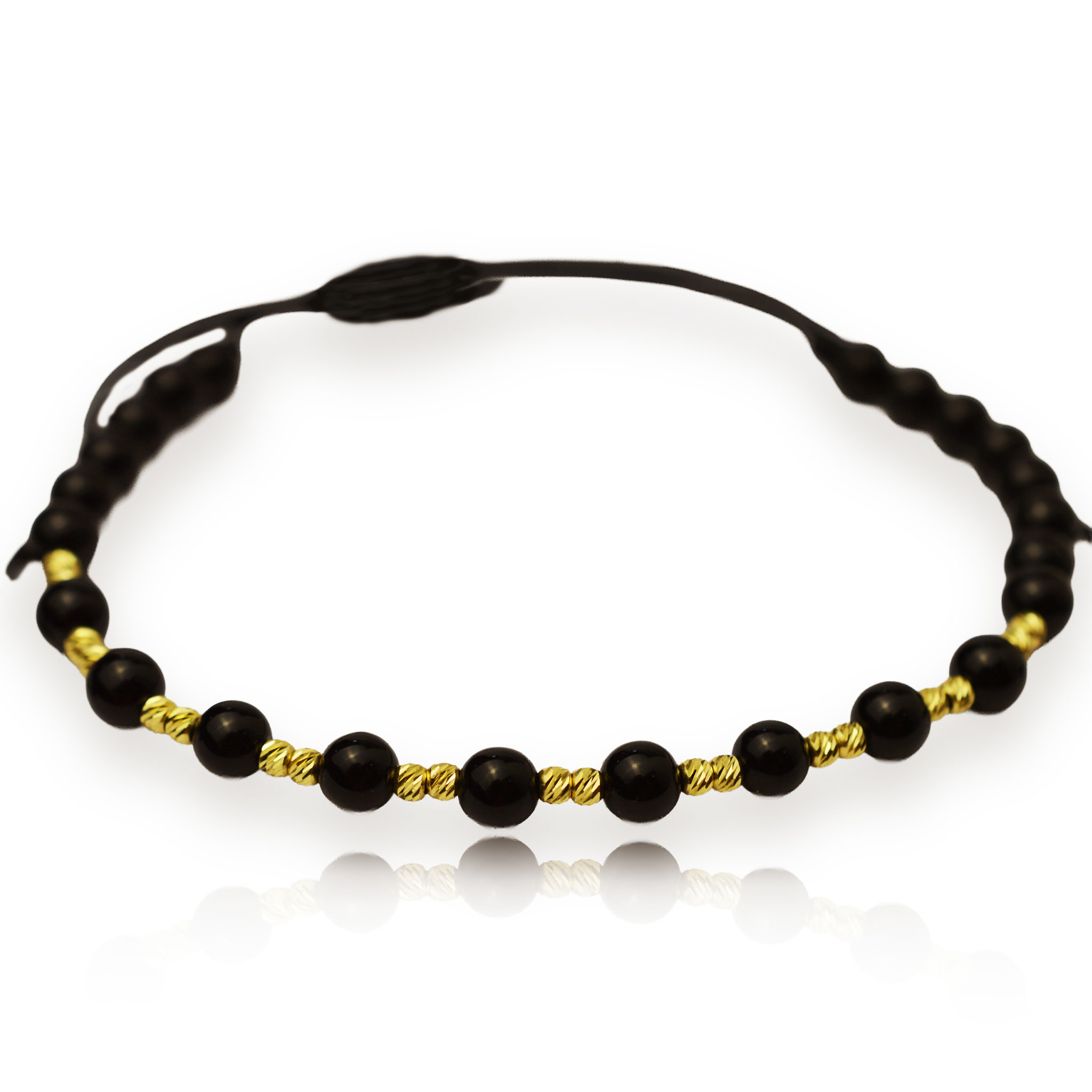 Злато на конец с оникс