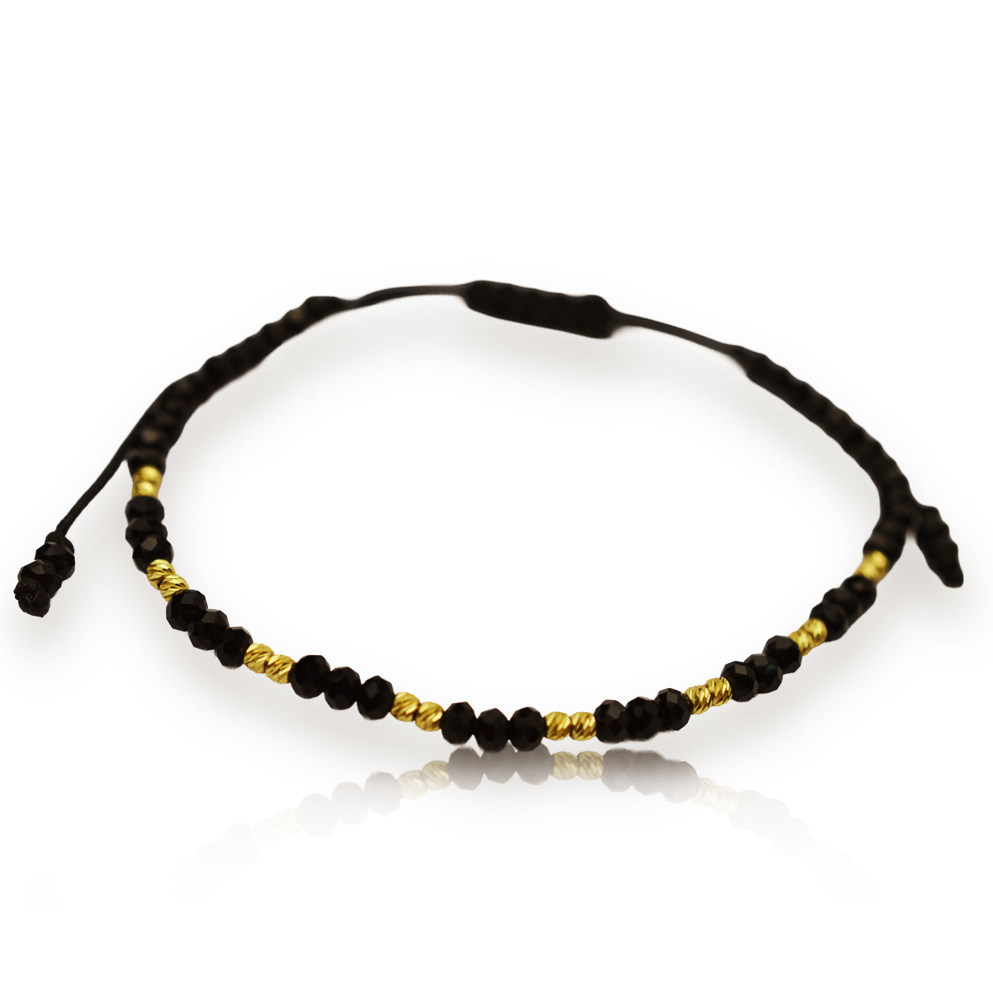 Златна гривна с оникс