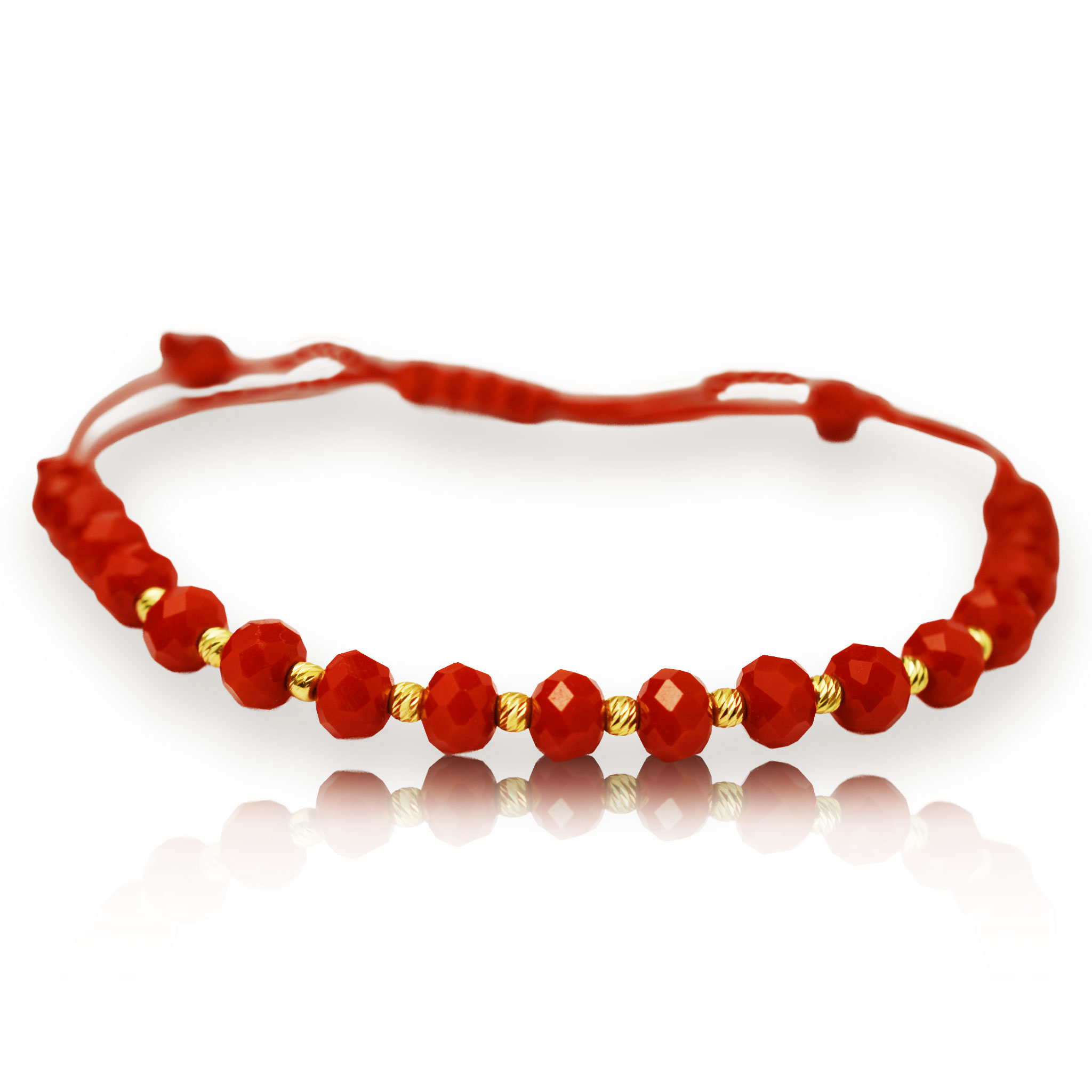 Злато на конец с червен кристал