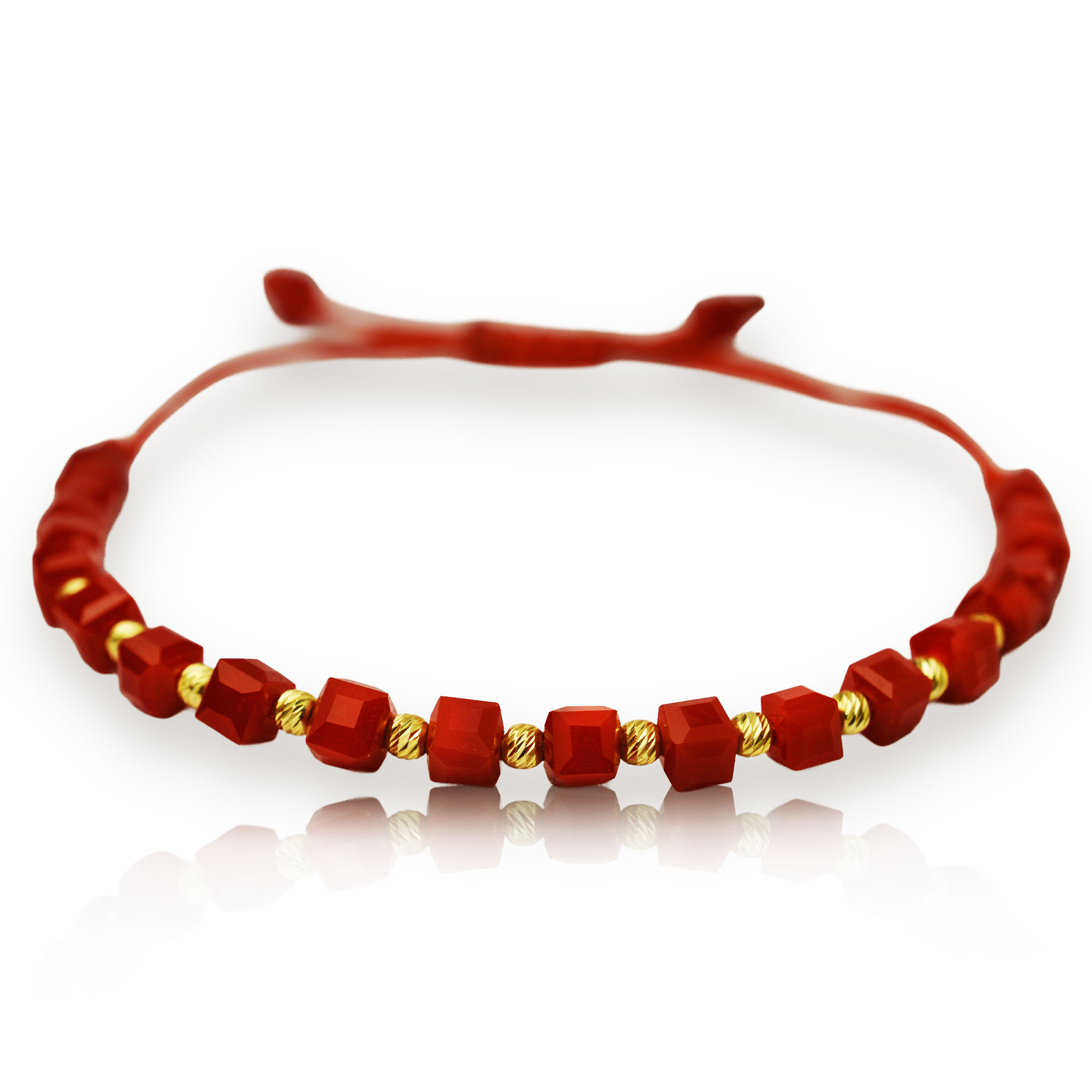 Злато на конец с червен кристал