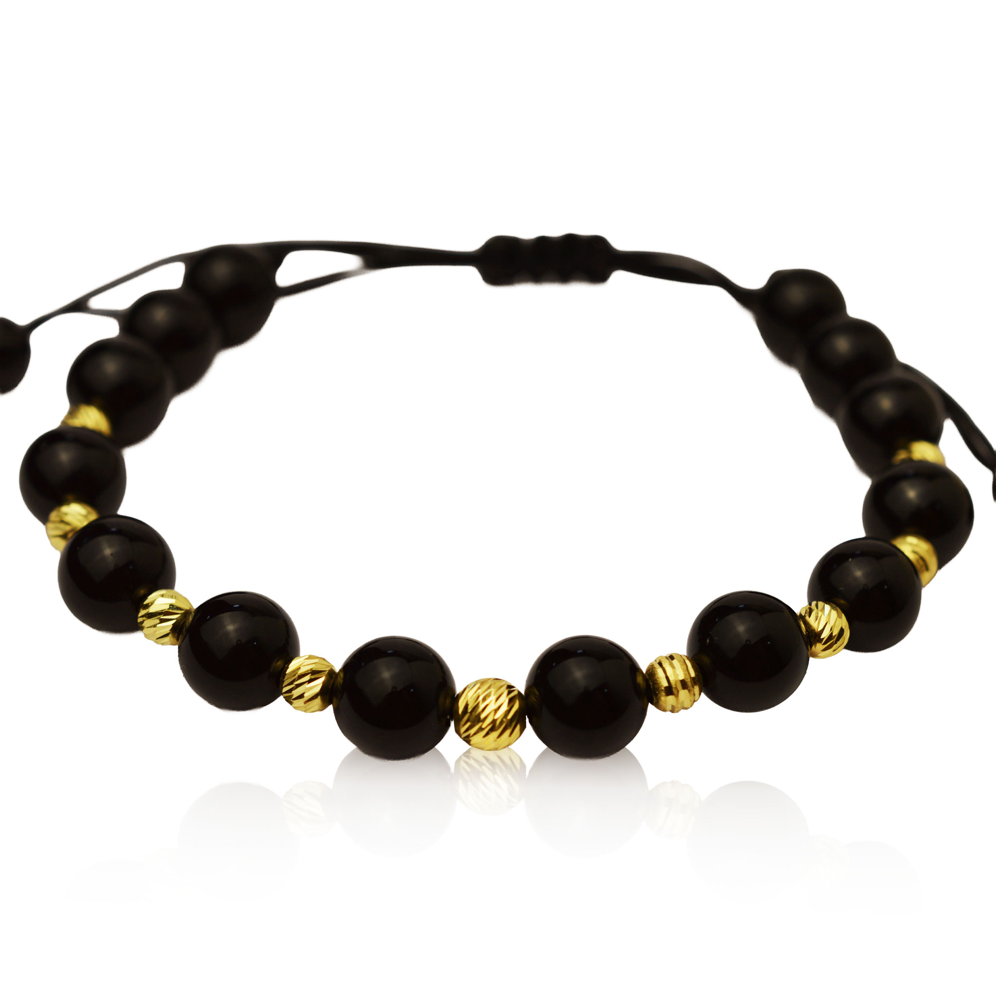 Злато на конец с оникс (8мм)