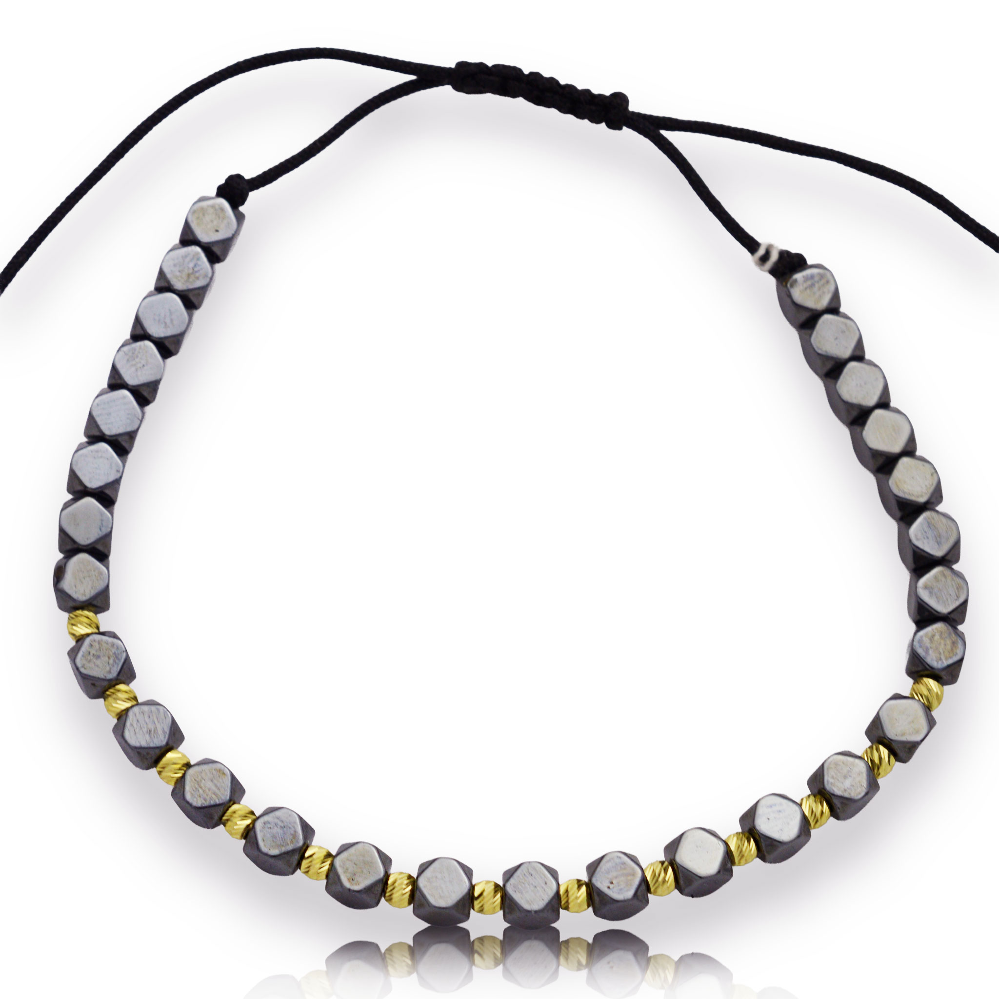 Златна гривна с хематит