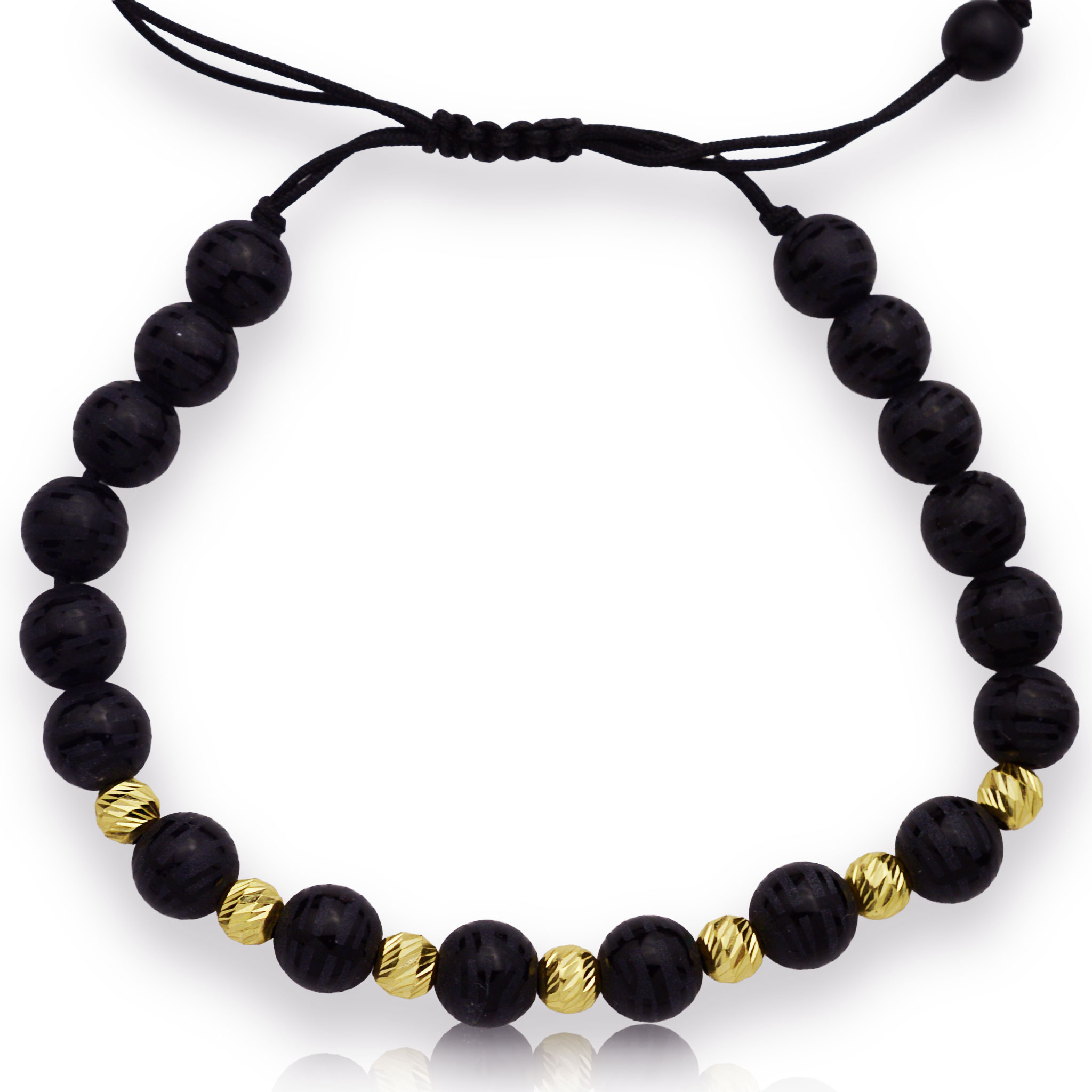 Злато на конец с оникс (8мм)