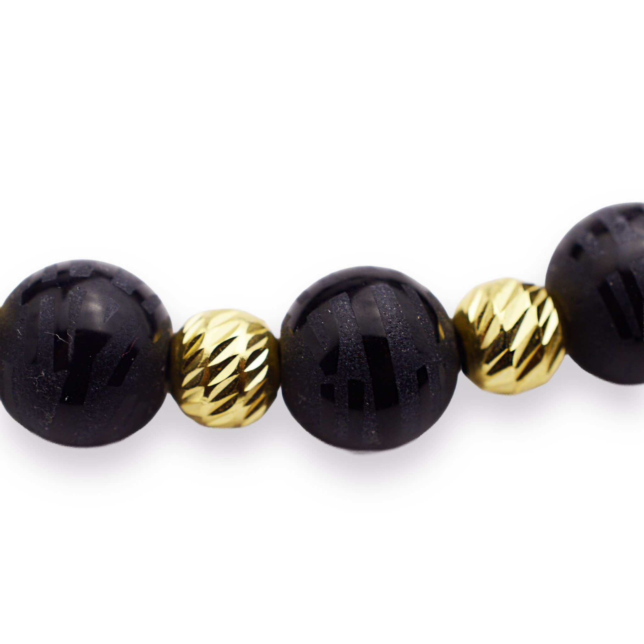 Злато на конец с оникс (8мм)