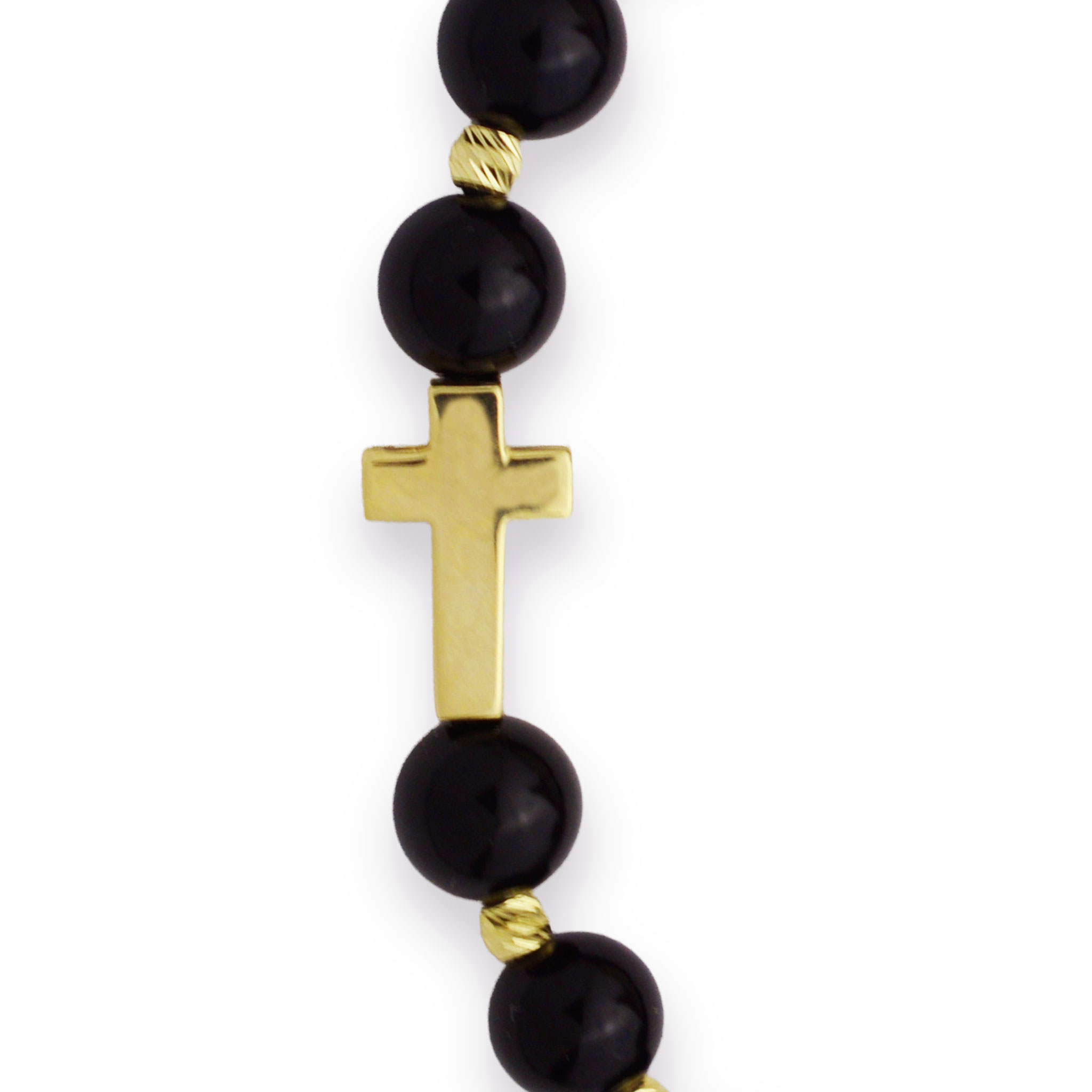 Злато на конец с оникс - Кръст